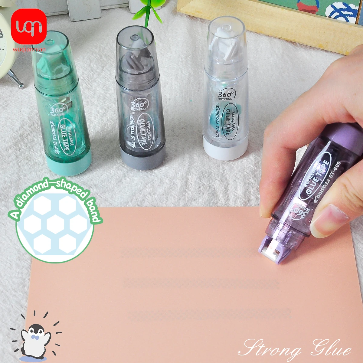 クリエイティブ両面フィルムテープ、かわいい水玉模様、スクラップブック、コラージュアルバム、学校の文房具、360 ° カード愛好家、5m * 6mm