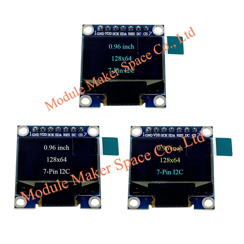 0.96" OLED Display Module 128x64 SSD1306 - 7-Pin SPI/I2C Interface Compatible with Arduino 51 MSP420 STIM32 SCR