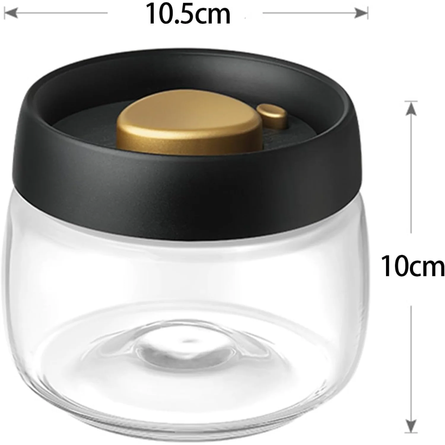 Coffee Bean Container Vacuum Canister Glass Airtight Transparent Tea Canister   Container for Chocolates Sugar, 500ml, Clear