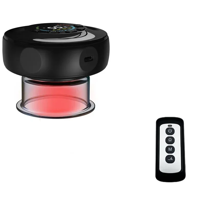 Rechargeable Electric Red Therapy Light 2 Extra Suction Cups Massage Set Mini Smart Cupping and Vacuum Machine