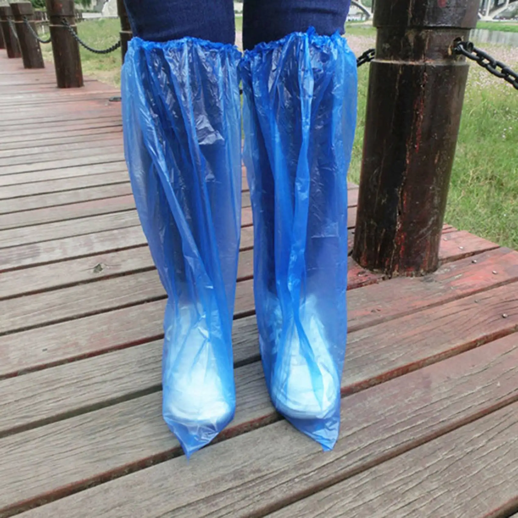 Hot kf-150Pcs Waterproof Disposable Long Shoe Covers Carpet Cleaning Overshoes Protective