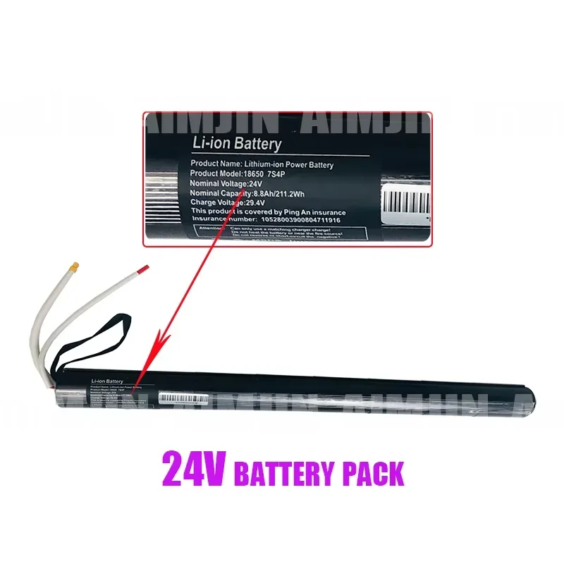 24V 4,4/6,6/8,8/10,4AH Lithium-Akku Kohlefaser-Roller-Akku für Elektroroller