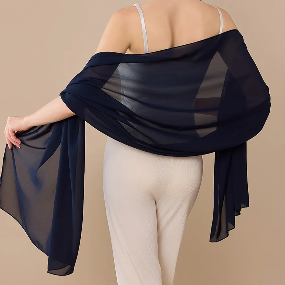 Elegant Chiffon Chiffon Shawl Long Lightweight Fabric Bridesmaid Shawl Wedding Party Shawl Wedding Ceremony