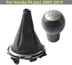 Manual Gear Shift Knob Lever Gaitor Boot Cover For Honda Fit Jazz 2009 2010 2011 2012 2013 2014 2015 Car Styling Accessories