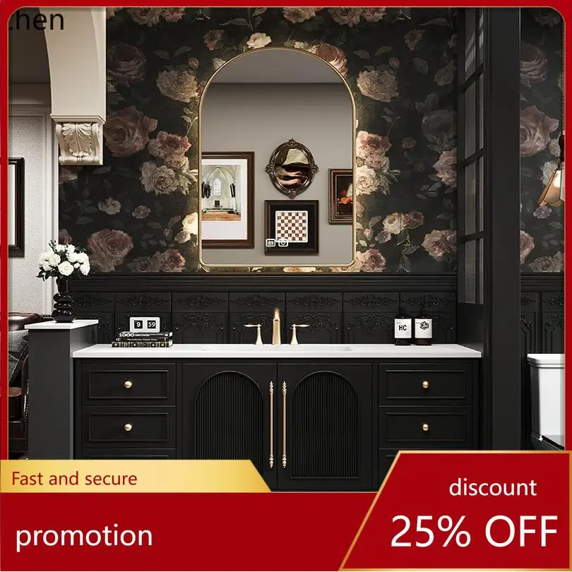 ZML Bathroom Cabinet Washstand Rock Board Hot Bending Integrated Basin Ceramic Toilet Wash Basin Cabinet Combination