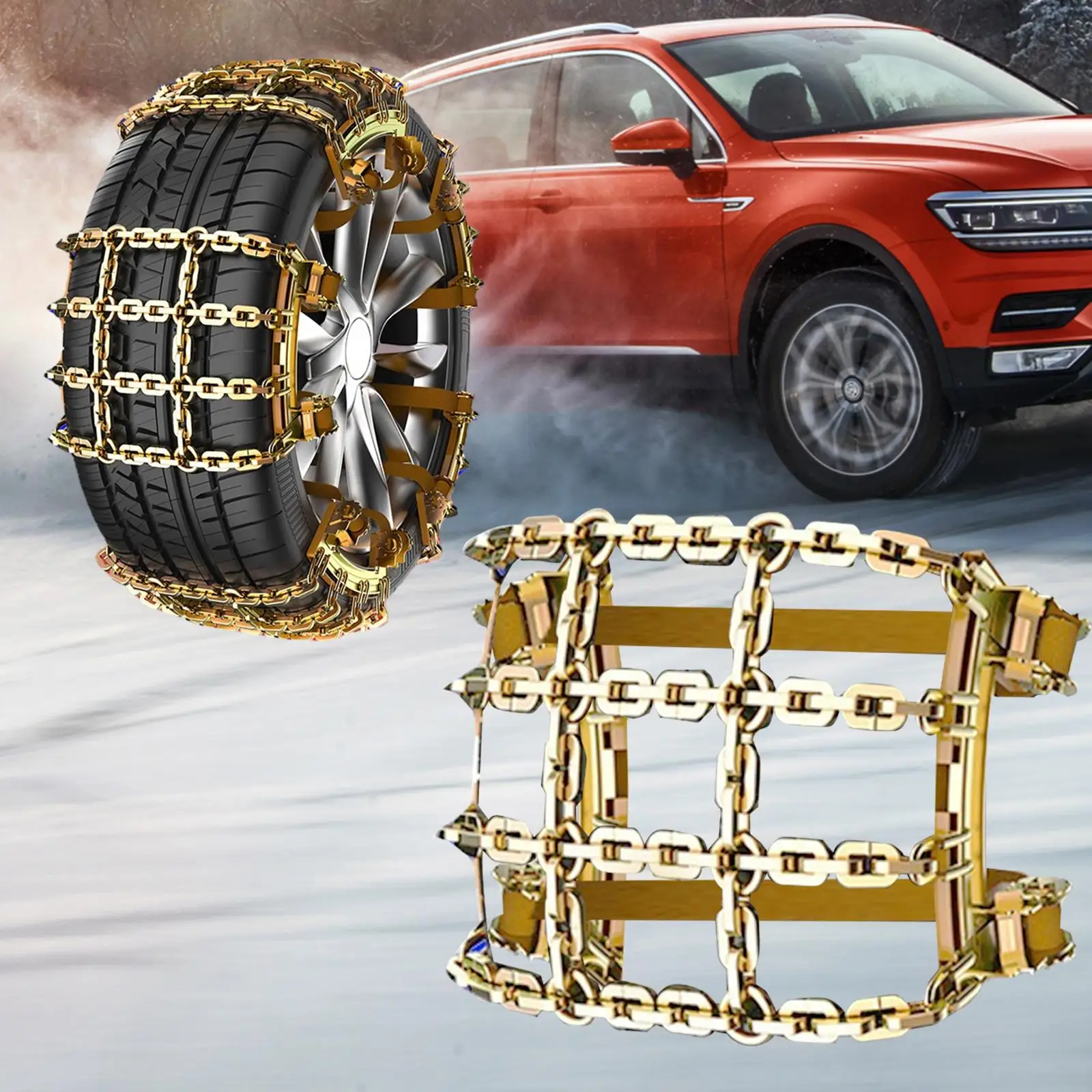 Snow Chain Reusable Quick Fit Car Wheel Chain for Cars Trucks Pickups