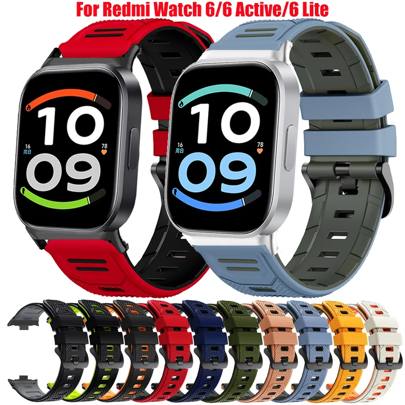 Weiches Silikonarmband für die Redmi Watch 6 Active/6 Lite, verstellbares Sportarmband, Armband für die Redmi Watch 6, 5, 4 – Zubehör.