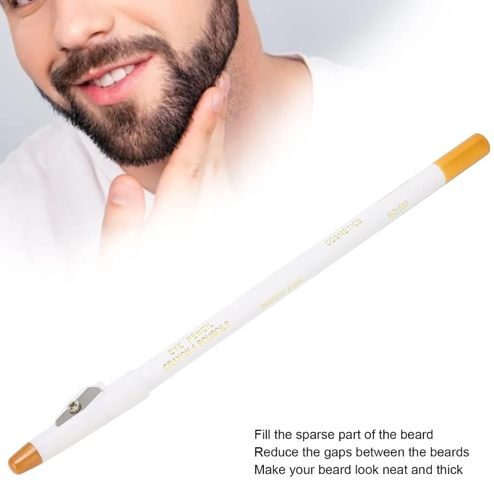 2pcs Professional Minerals Beard Lineup Pen White Color With Sharpener White Hairline Pen Easy To Use Beard Liner Pen