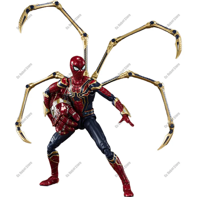 BANDAI Originale SHFiguarts Capitano Marvel e Ferro Spider-Man Armatura Anime Action Figures Giocattoli per Ragazzi Regalo Di Natale Da Collezione