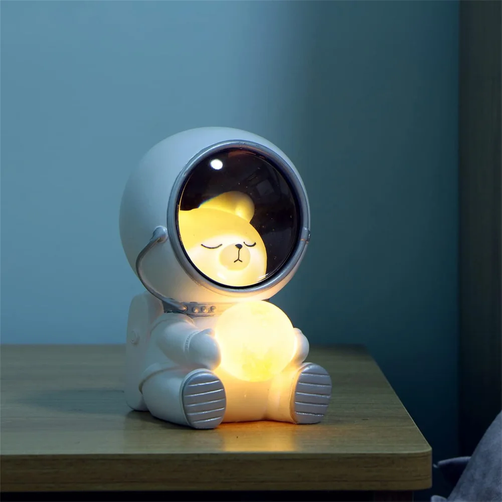 Spaceman Night Light Energy Saving Soft Eye Caring Bedroom Bedside Lamp Birthday Gifts For Girls Boys