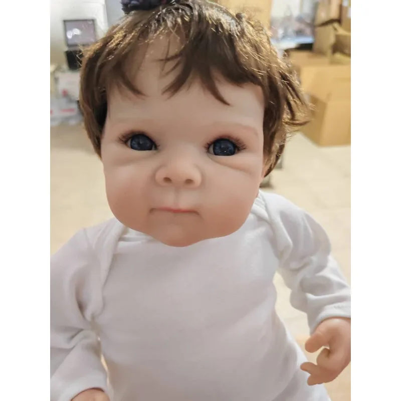 Lalka Reborn Baby Bettie, 45 cm, miękki bawełniany korpus, włosy 3D, ręcznie przysadzone.