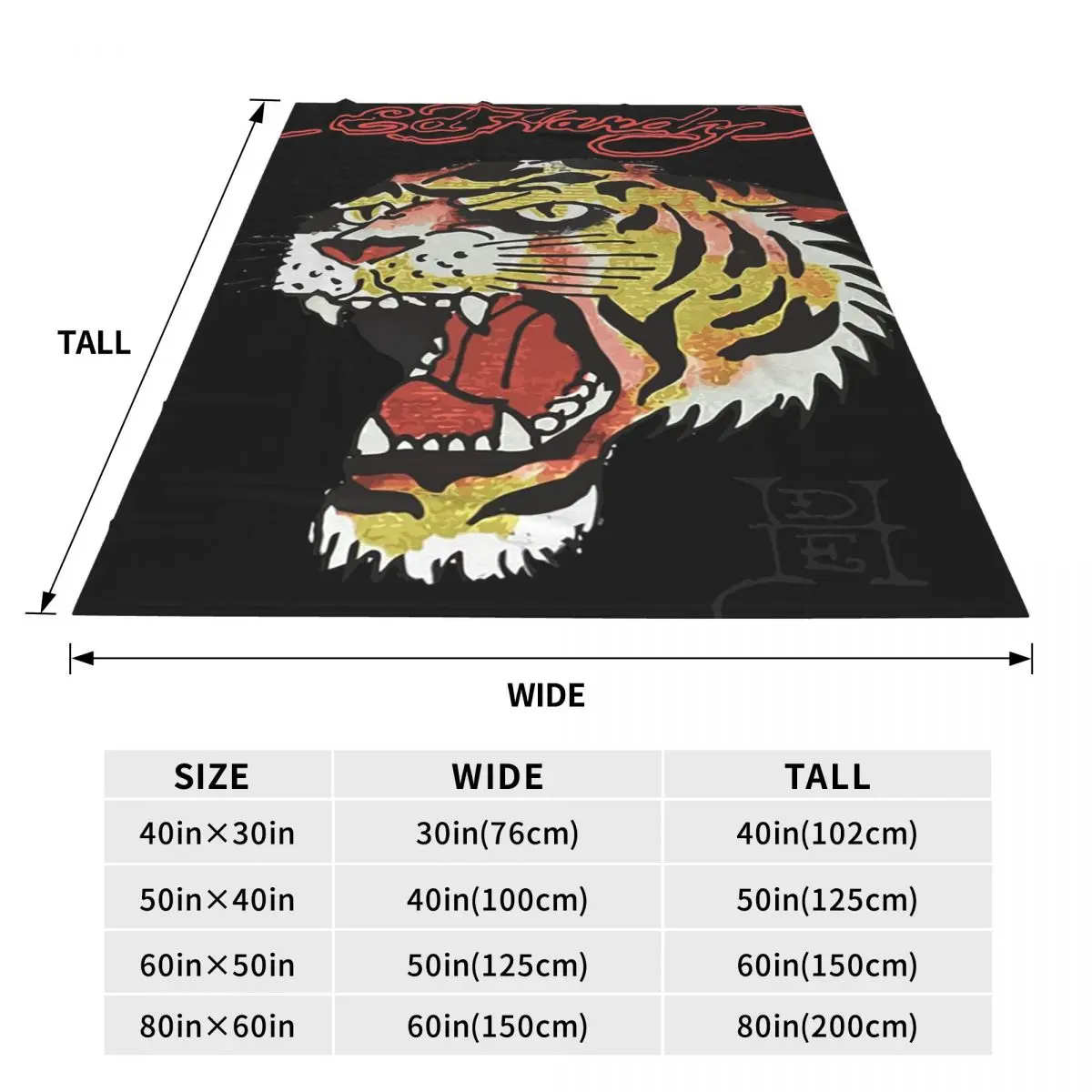 The First Incarnation Of Tattoo Ed Hardy Blankets Soft Warm Flannel Throw Blanket Plush for Bed Travel Home Sofa