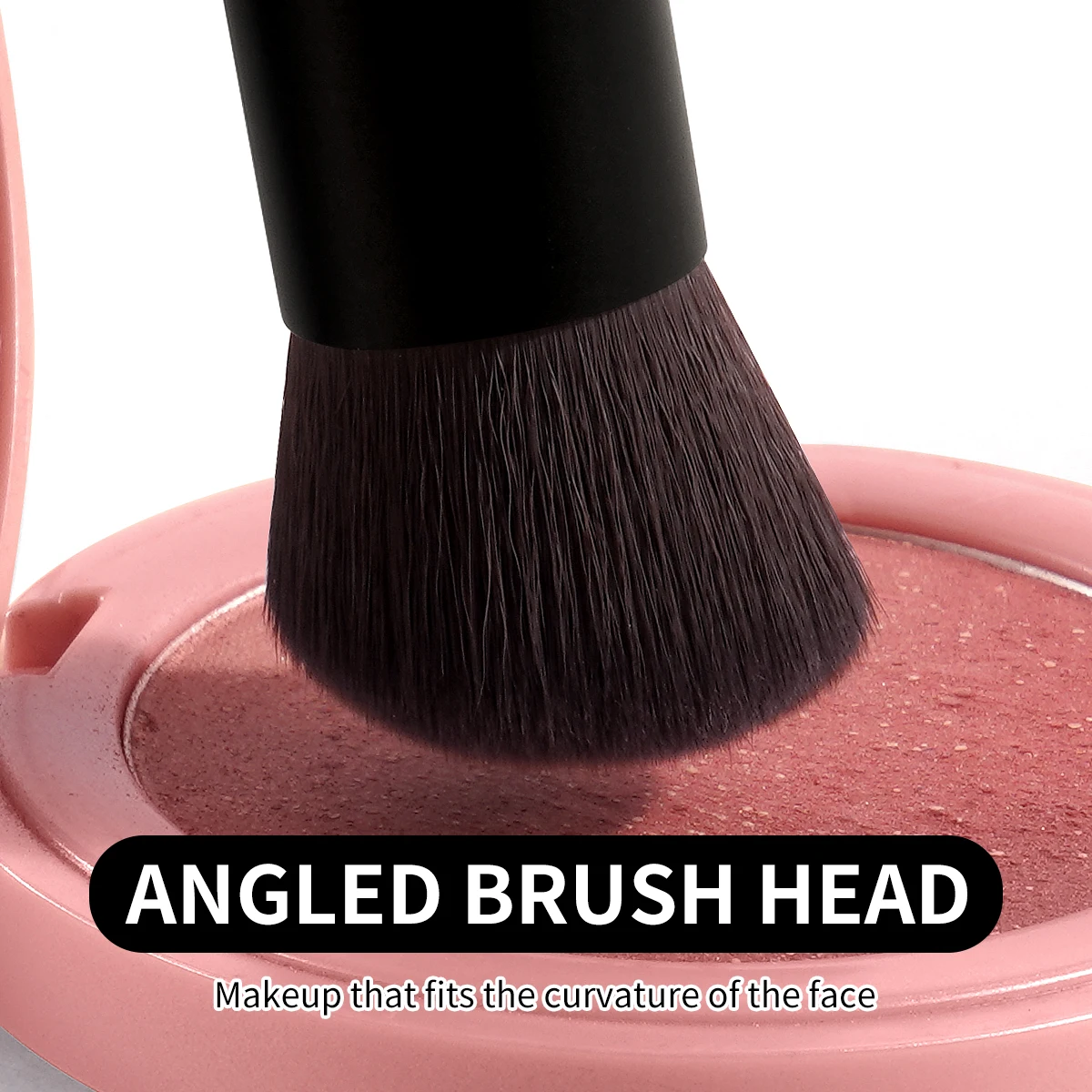 MAANGE 1 قطعة فرشاة ماكياج بزاوية قسط كثيفة الشعر الاصطناعية لأحمر الخدود المخفي فرشاة وجه مستحضرات التجميل مزج الملحقات #3