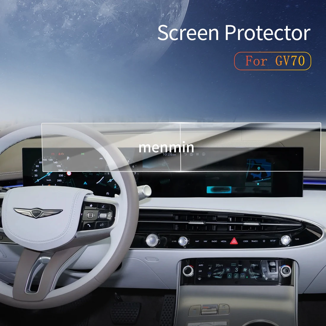 

Car Stickers Dash Carplay Mirror Screen Protector Display Tempered Glass Protective Film Vehicle For25 GENESIS GV70