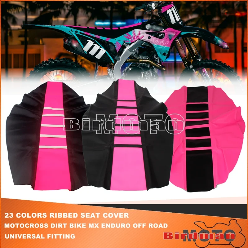 Traction MX Custom Motocross Seat Cover Pro Ribbed for Beta Gas Gas Suzuki Yamaha MXR XR CRF RR RM DRM YZ YZF WR 250 450 Pink