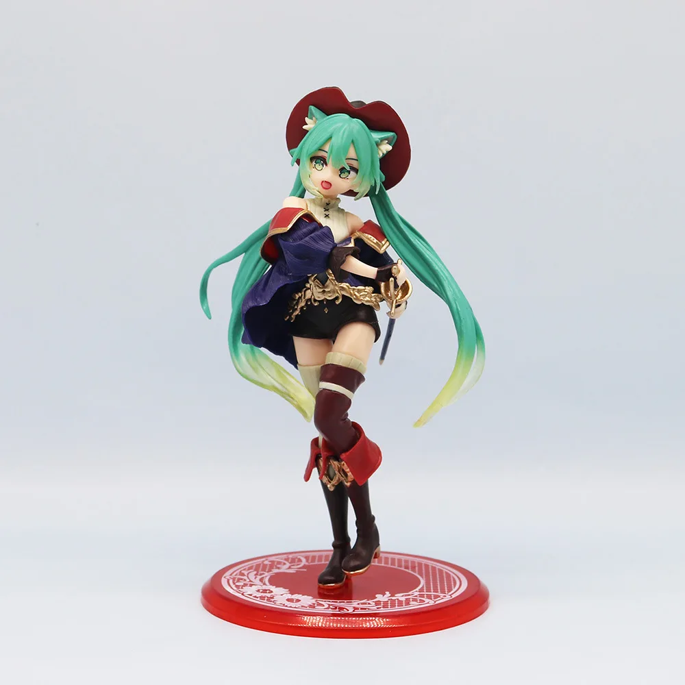 Anime Hatsune Miku tokoh dongeng Wonderland Hatsune Miku Puss dalam sepatu bot Kawaii tokoh aksi koleksi dewasa hadiah mainan Model