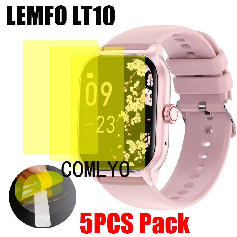 5PCS For LEMFO LT10 Smart watch Screen Protector Cover HD TPU Film