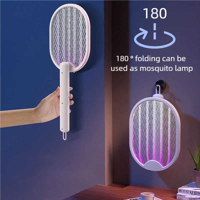 Tueur de moustiques électrique pliable, piège à mouches Rechargeable par USB, raquette anti-moustiques, tueur d'insectes avec lumière UV, 3500V