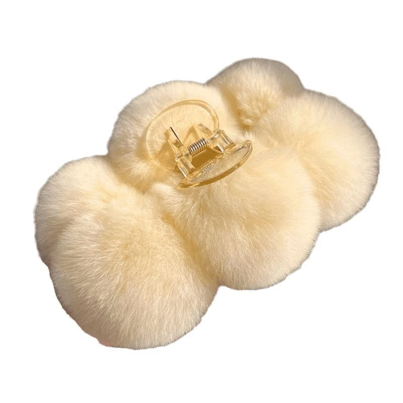 Winter Plüsch Große Haar Klaue Frauen Elegante Haar Pins Fuzzy Haar Clip Haarspange Headwear Mädchen Haar Zubehör