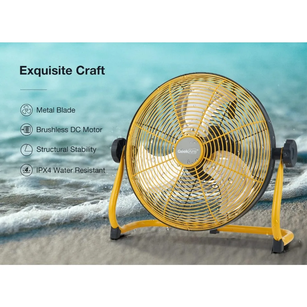 

Fan, 12" Portable Battery Operated with Metal Blade, 360 Vertical Tilt, 20h Run Time Cordless Fan for Camping Travel, Fan