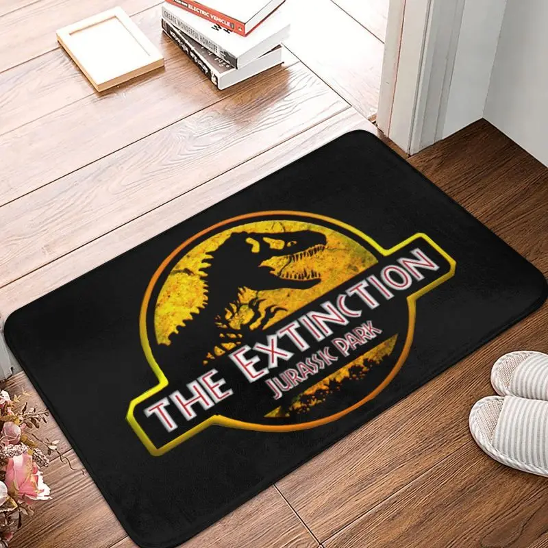 Alfombra personalizada de dinosaurio World Jurassic Park para puerta, suelo, cocina, baño, felpudo interior antideslizante, alfombra de entrada para inodoro