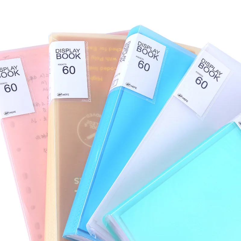 A4 Display Book 40/60/80/100 Pages Transparent Insert Folder Document Storage Bag for Bank Campus File Office Workplace Family