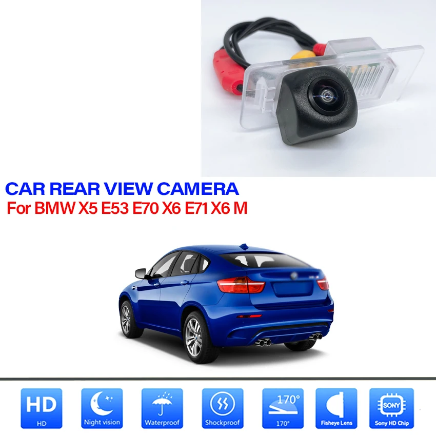 

HD Night Vision High quality RCA Backup Rear View Camera For BMW X5 E53 E70 X6 E71 X6 M CCD license plate Camera Wide Angle