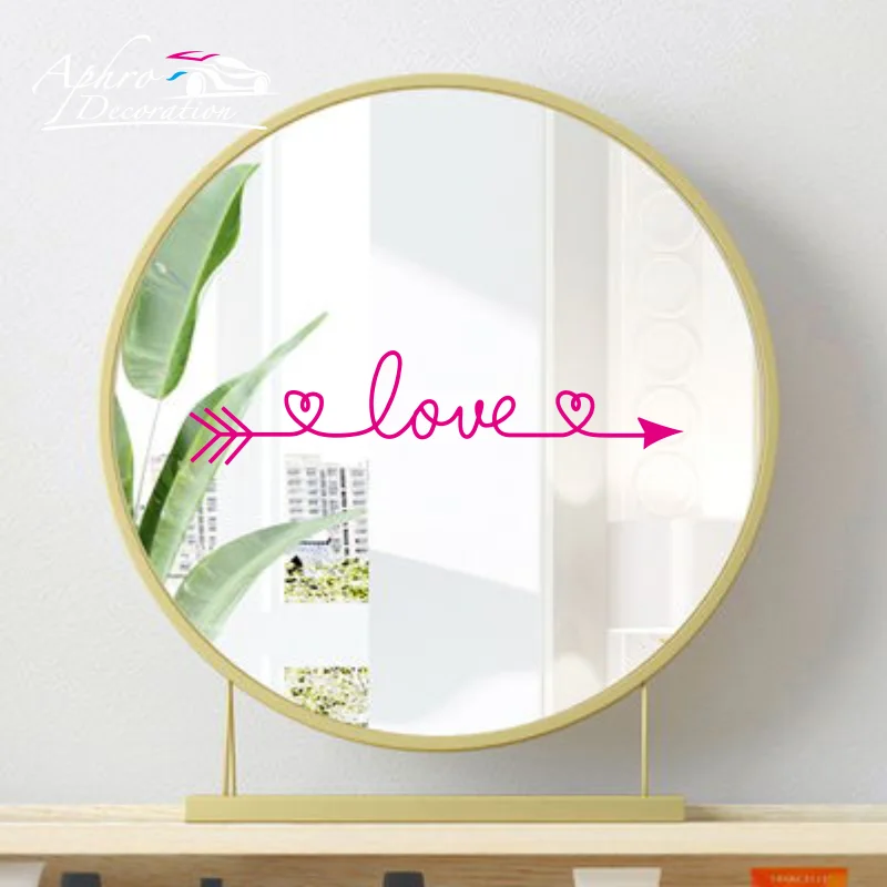 Bedroom car Sticker Cross Border Sculpture Double Heart Love text Wall Decal With Transfer Film English Wall Decorations