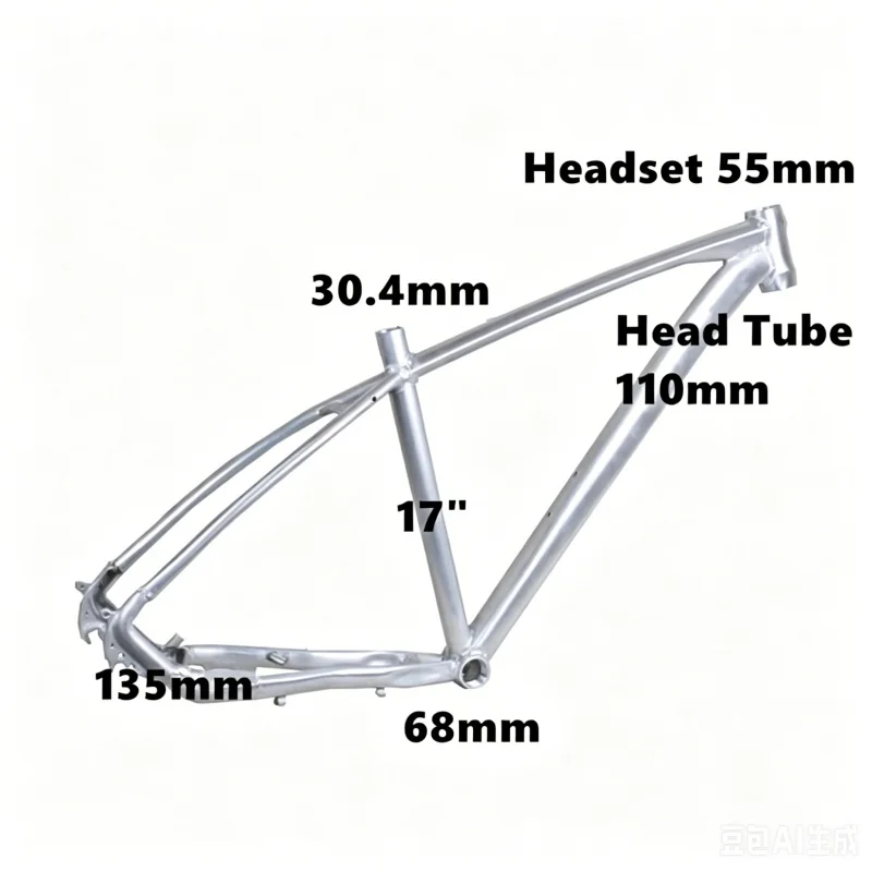 DIY Bicycle Frame 27.5 29 Inch Aluminum Alloy Oil Disc Brake Frameset Blank Rough Bicycle Parts Middle Riser Tube 17 inch