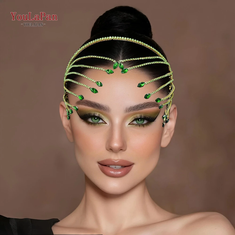 

TOPQUEEN Wedding Shiny Rhinestone Hair Hoop Elegant Bride Headwear Handmade Hair Accessories Woman Holiday Party Headpiece HP640