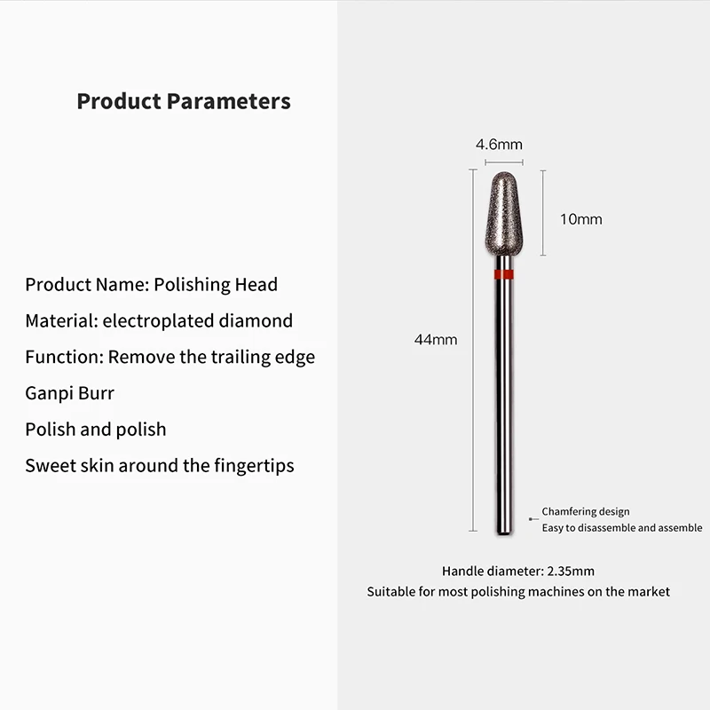 Nail Drill Bits Electric Grinding Head Round Head Tungsten Steel Manicure Tool Pedicure Grinding Head Sander Polishing Tool