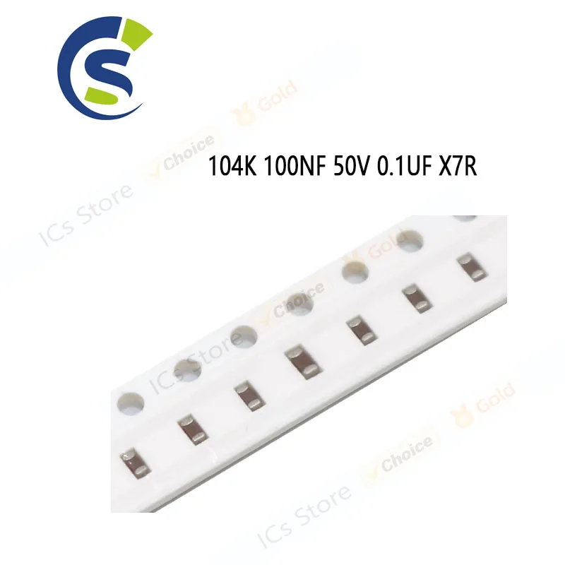 100PCS Chip Capacitors 0603 104K 100NF 50V 0.1UF X7R