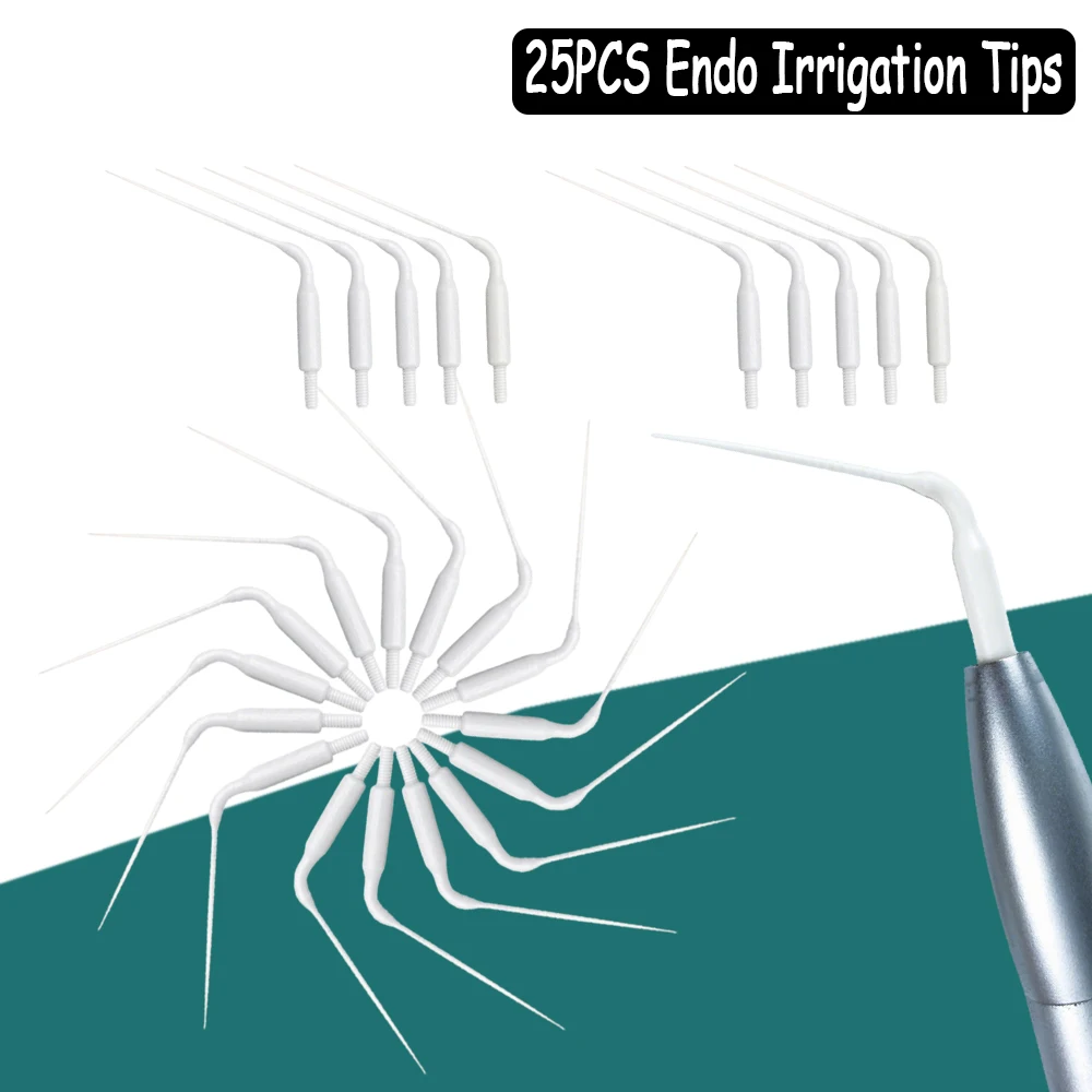 

25pcs Dental Plastic Sonic Endo Irrigation Tips for Root Canal Treatment with Air Scaler Handpieces Efficient Cleaning Tools