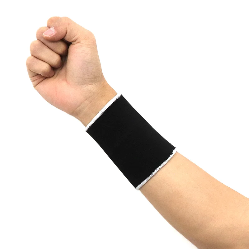 Grigio lavorato a maglia assorbimento del sudore pressione supporto per il polso protezione Sweatwipe Wristband per Fitness ciclismo Badminton