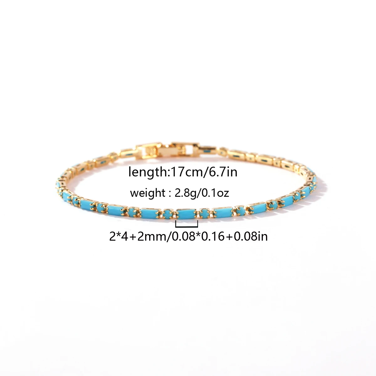 Hochwertige Modische Einfache Blaue Türkis-CZ Gestapelte Tennis-Armbänder für Damen und Herren Nischendesign Perfektes Schmuckgeschenk Großhandel – Detail 7