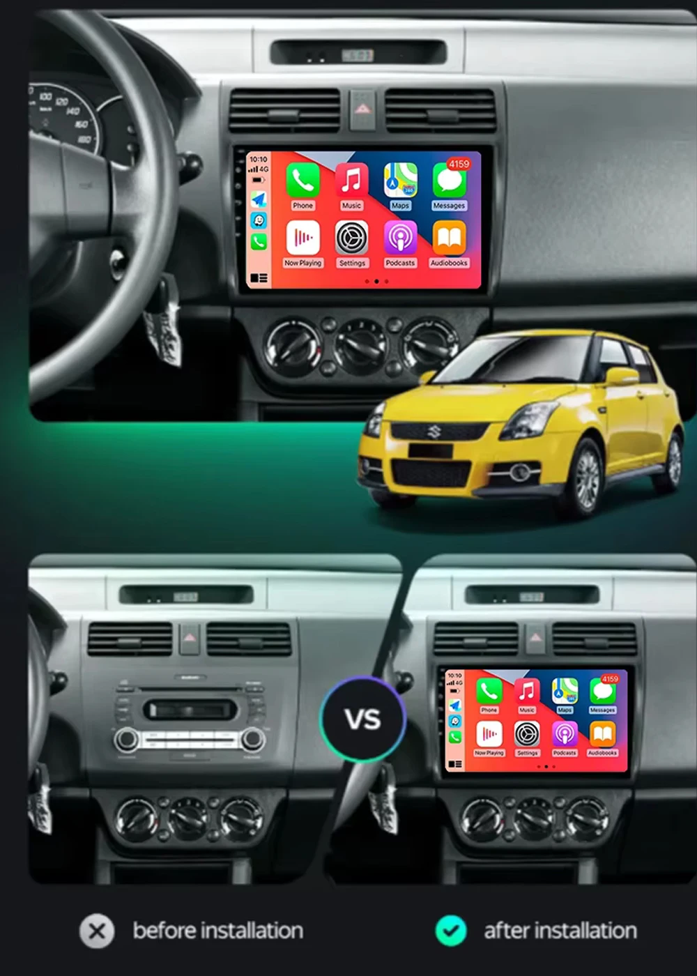 Android 16 Car Radio For Suzuki Swift 2003 - 2006 2007 2008 2009 2010 Multimedia Player Stereo Carplay AUTO Head Unit WIFI 4G BT