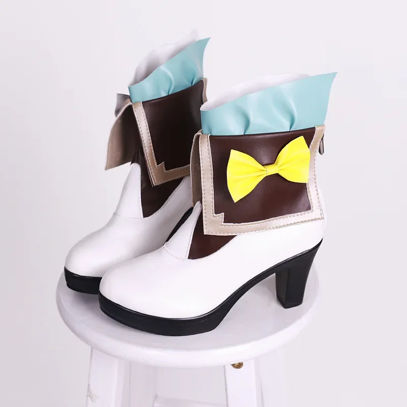 In stock fireworks cosplay shoes PU leather long boots high heels shoes Firefly cosplay props