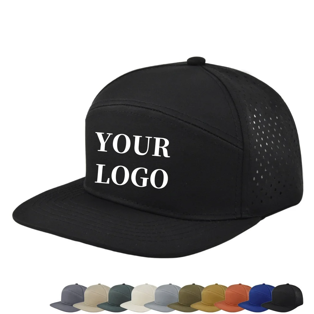 

Custom Logo 5 Panel Trucker Hat Women Embroidery Hip Hop Flat Brim Snap Back Cap Men Plain Blank Mesh Street Dance Baseball Cap