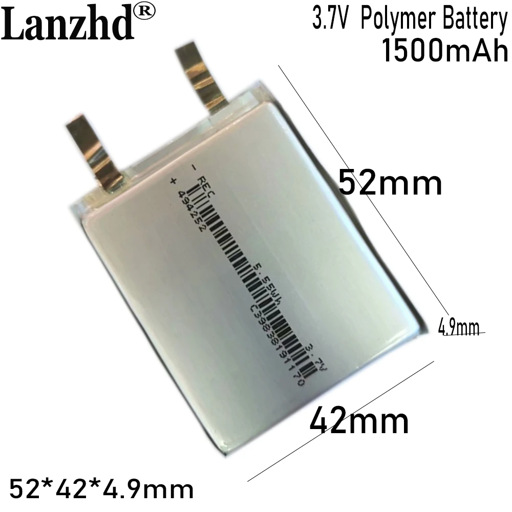 3.7V Polymer Lithium Battery 1500mAh Built-in battery Makeup Mirror Thermos 494252,494251 Pure Cobalt