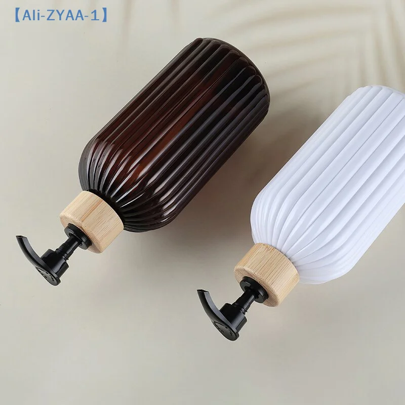 【ZYAA-1】1/3pcs 500ML Striped Bottles For Shampoo, Body Wash, And Conditioner, Kitchen/Bathroom Soap Dispenser Refillable Bottle view 5