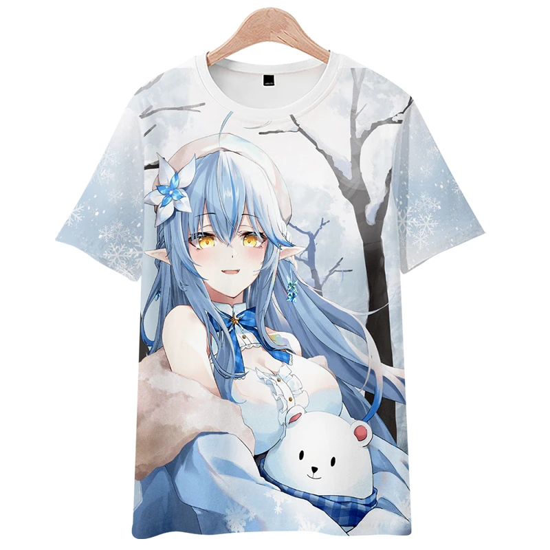 Vtuber Yukihana Lamy Anime Short Sleeve T-Shirt Casual Sweatshirt Adult COS Full Color Plus Size Fashion Clothes