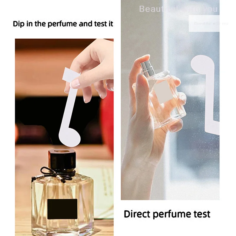 

New 100Pcs Note Shape Tape Aromatherapy Fragrance Perfume Essential Oils Test Tester Paper Strips Outfit Scented Diffuse Sticks