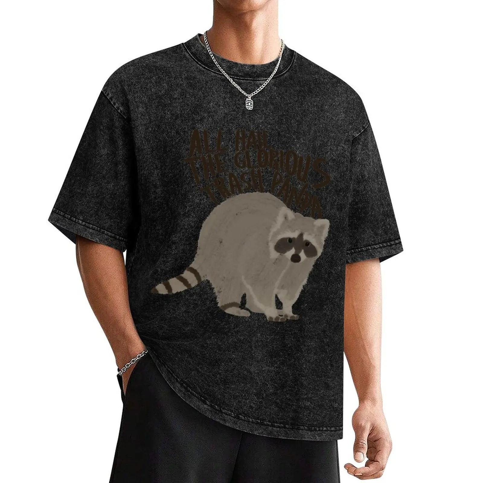

All Hail The Glorious Trash Panda T-Shirt oversized graphic tee oversizeds plus size men clothing
