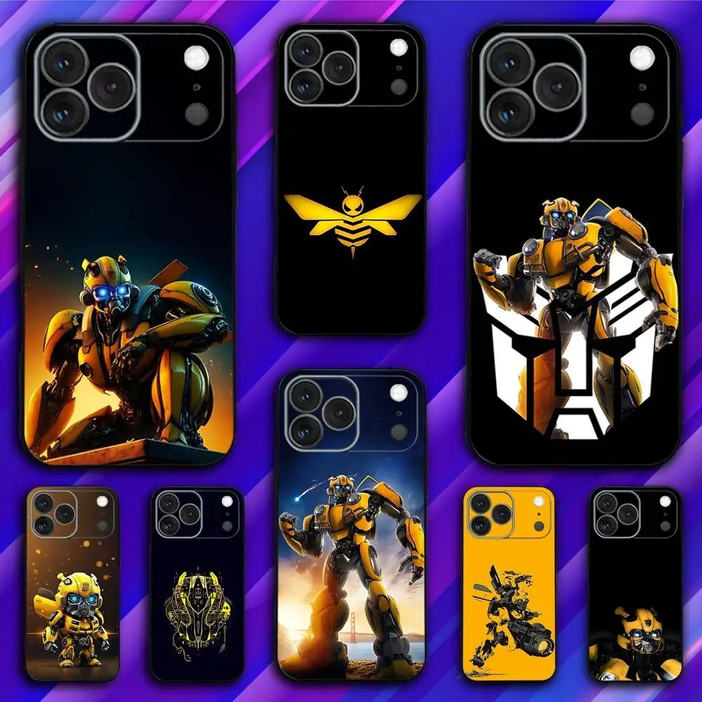 

B-Bumble RobotS Bee Phone Case For iPhone 17,16,15,14,13,12,11,Pro,Max,Plus,X,XS,SE4,E,Mini,Soft Black Case