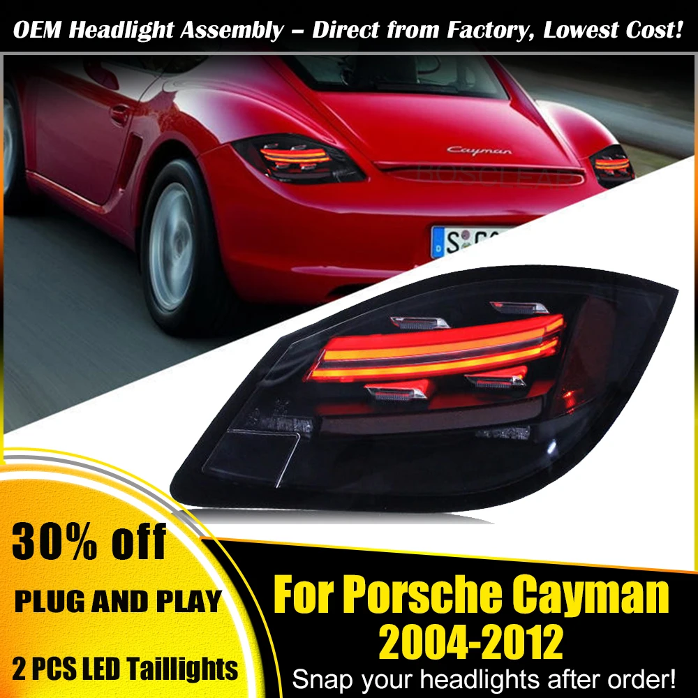 

For Porsche Cayman 2004 -2012 987.2 987.1 Rear Taillight Taillamps Assembly Boxster Old Model LED Modified 987 DRL Fog Lights