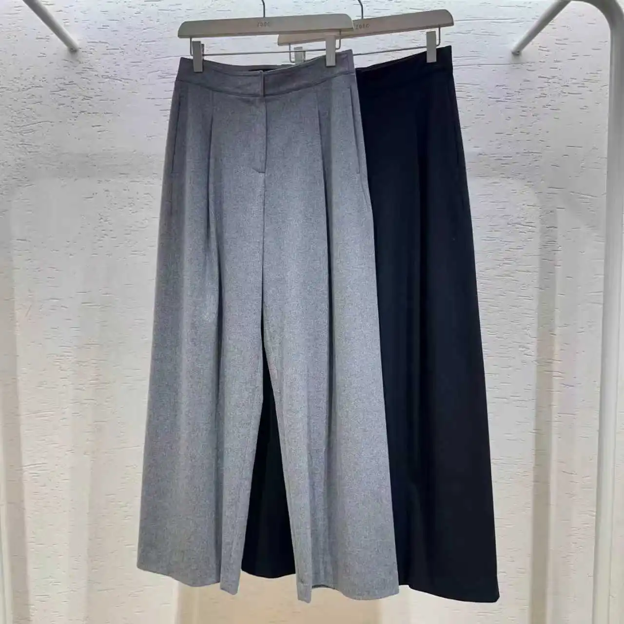 

Женские брюки Mimifa ZC Pure Original из 52% шерсти и 6% кашемира, прямые, широкие, повседневные, свободного кроя, в пол