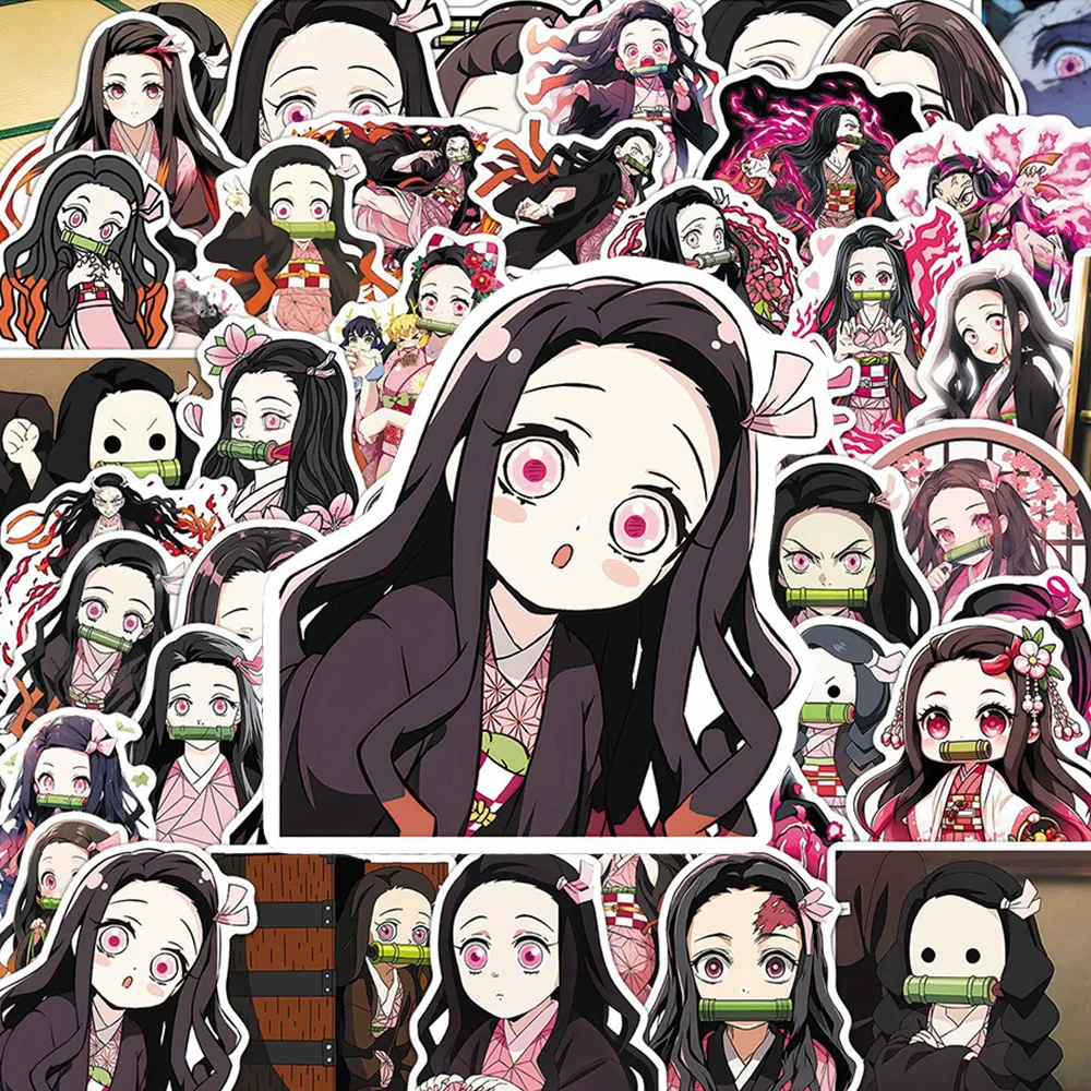 10/30/50 Stück Anime Demon Slayer Kamado Nezuko Aufkleber Cartoon-Sticker für Gepäck, Handy, Schreibwaren, Laptop, Niedliche Mädchen-Dekorationsaufkleber