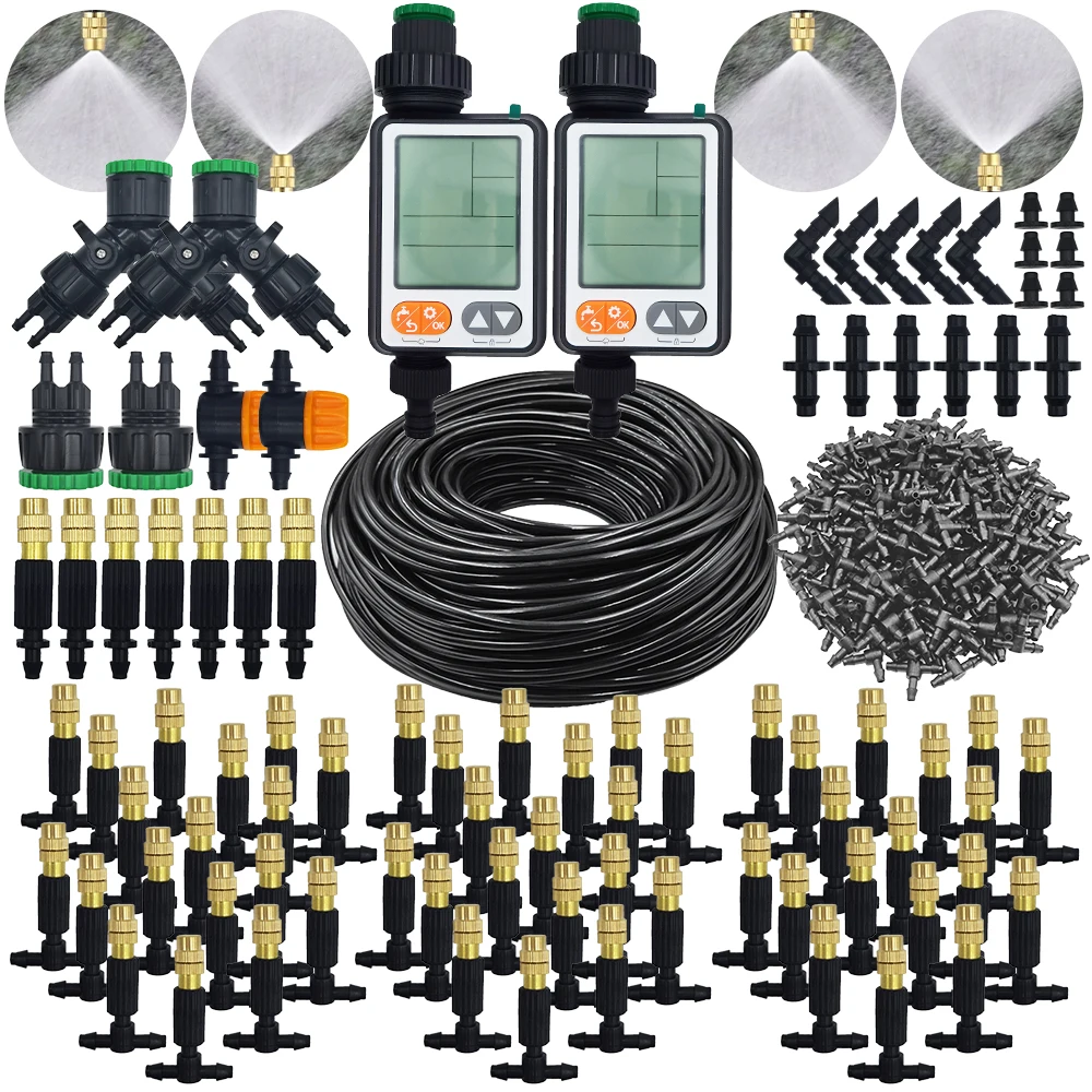 5M-30M nawadnianie ogrodu zewnętrzny system chłodzenia zamgławiania podlewanie 1/4 \'\'mosiężne dysze atomizera 4/7mm wąż Patio szklarni
