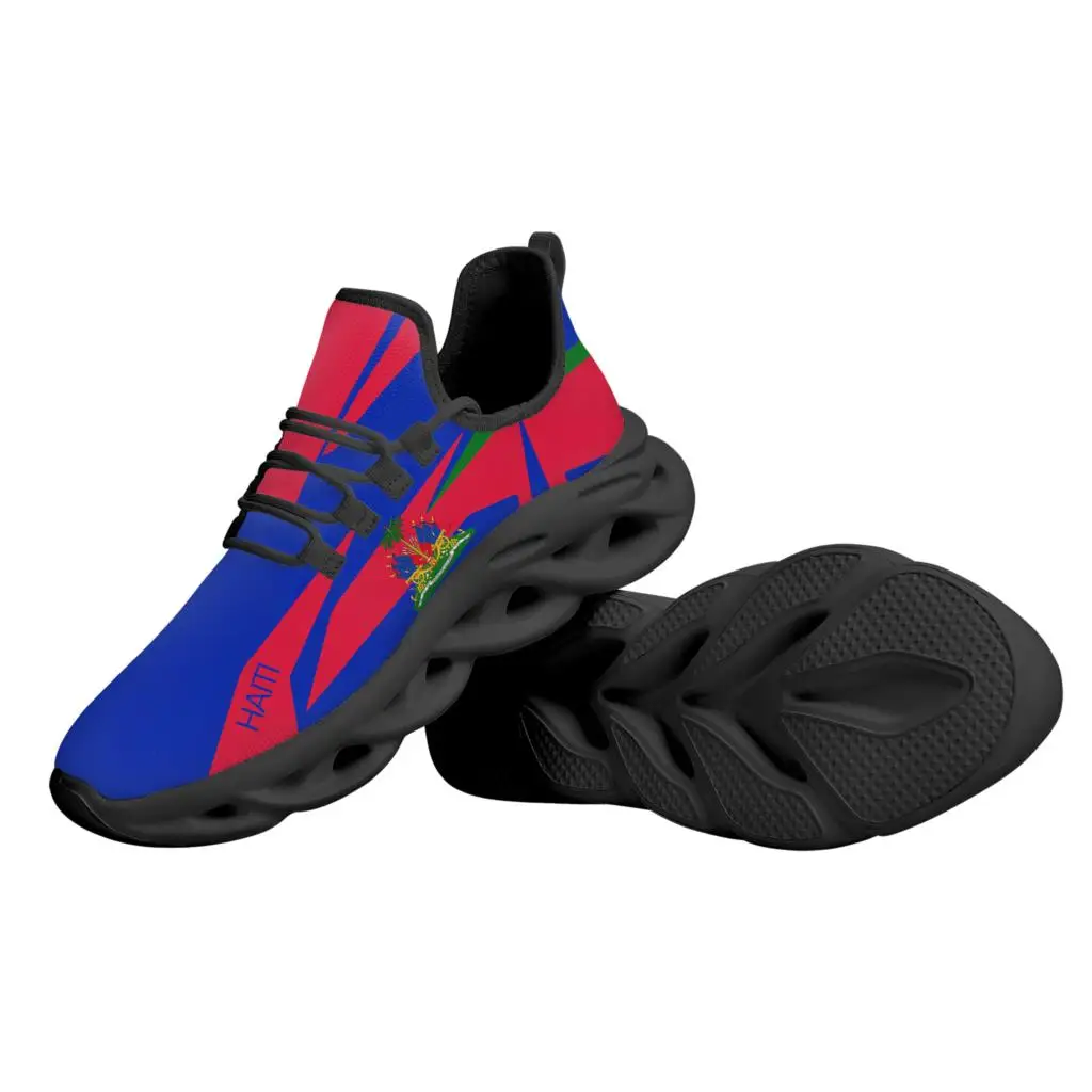 Zapatillas deportivas con diseño de bandera de Haiti para adultos, zapatos informales de malla cómodos, antideslizantes, resistentes al desgaste, vulcanizados, para exteriores, 2023