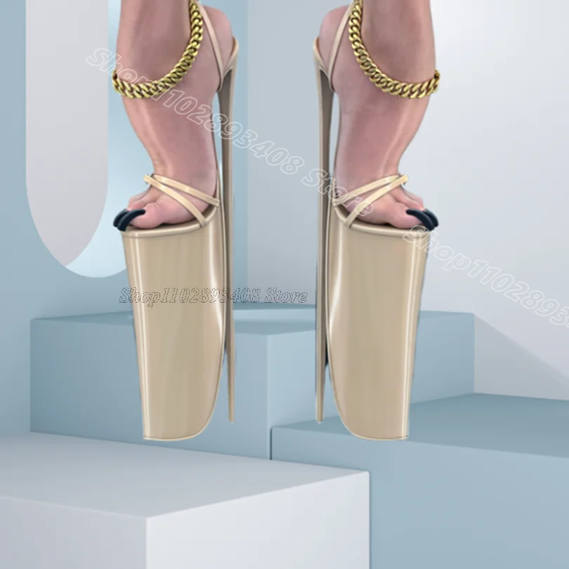 

Gold Platform Dance Sexy Sandals Open Toe Super High Heels British Style Design for Women Party Dress Shoes Zapatos Para Mujere